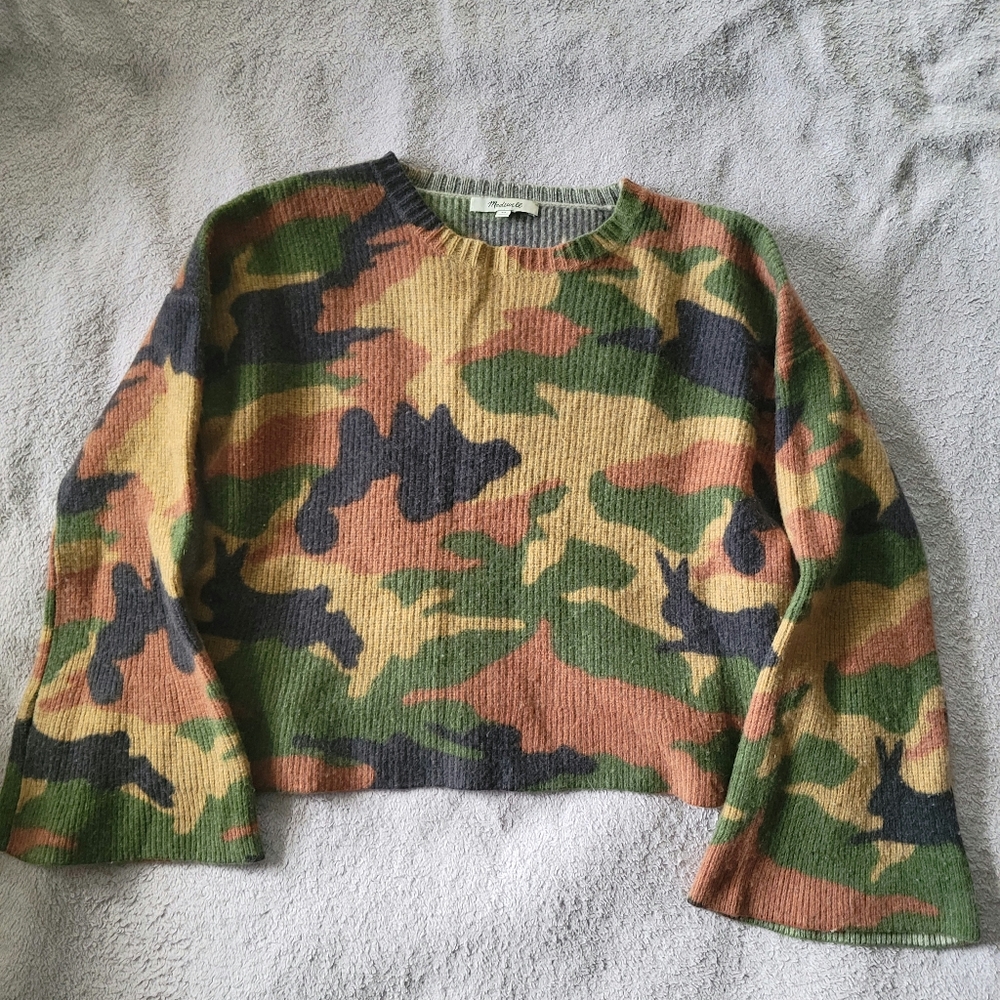 Madewell Cottontail Camo Wide-Sleeve Sweater (XS) - Picture 3 of 7